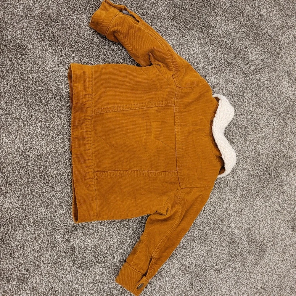 Old Navy Kids Brown Corduroy Sherpa Lined Trucker Jacket 12-18M 1166 RN160476